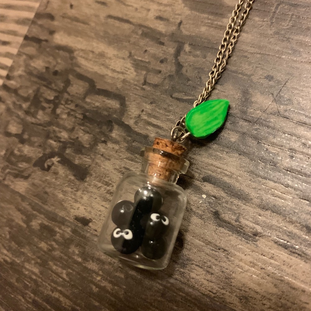 Spirited Away susuwatari kawaii jar necklace